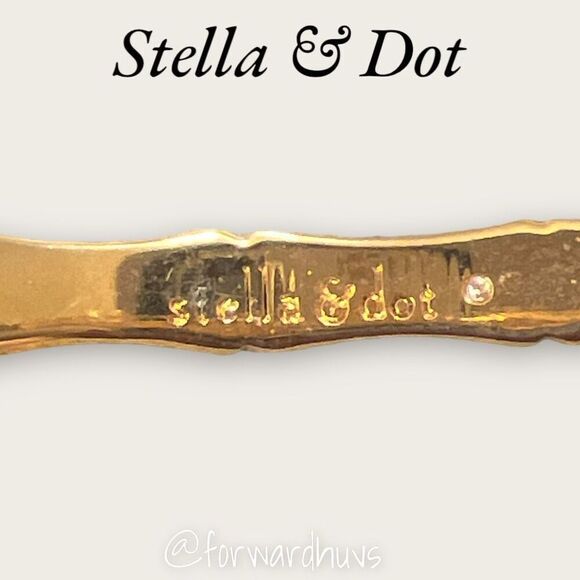 Stella & Dot Pink Julep Enamel and Gold Tone Bamboo Style Bracelet - Picture 3 of 7